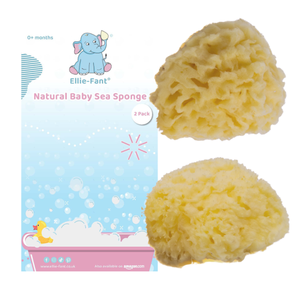 Ellie-Fant natural sea sponge two pack packaging